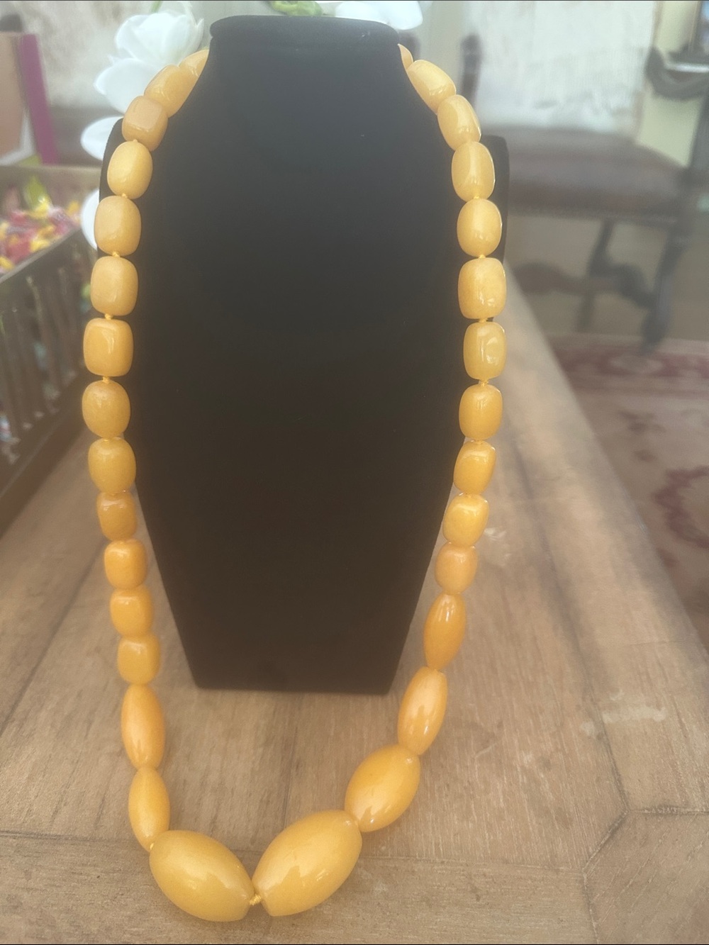 Bold Chunky Yellow Bead Necklace